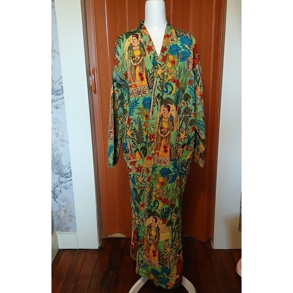 Craftluxe KimonoRobe Frida Kahlo Tropical Print 100% CottonNWOT